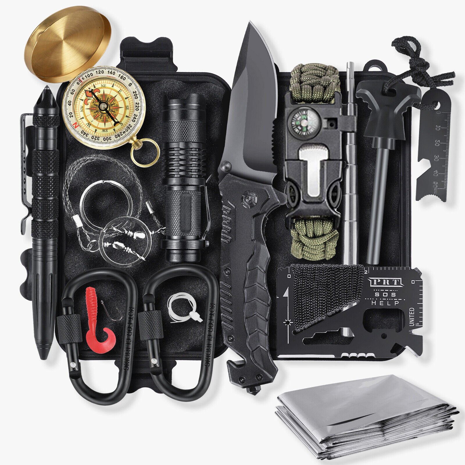 14in1 Outdoor Emergency Survival Gear Kit Camping Hiking Survival Gear Tools Kit Survival Gear And Equipment, Outdoor Fishing Hunting Camping Accessor 14in1 Outdoor Emergency Survival Gear Kit Camping Hiking Survival Gear Tools Kit Survival Gear And Equipment, Outdoor Fishing Hunting Camping Accessor