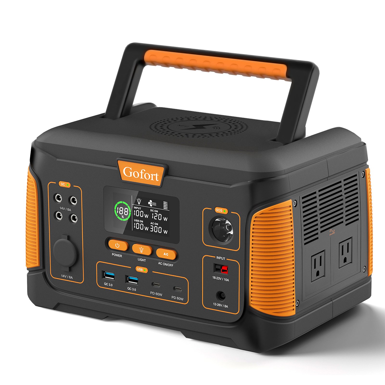 GOFORT Portable Power Station 932Wh/1000W Wireless Charger 15W PD 60W Type-C/QC3.0/Outlets Solar Generator CPAP Battery Power Emergency Backup Power f GOFORT Portable Power Station 932Wh/1000W Wireless Charger 15W PD 60W Type-C/QC3.0/Outlets Solar Generator CPAP Battery Power Emergency Backup Power f
