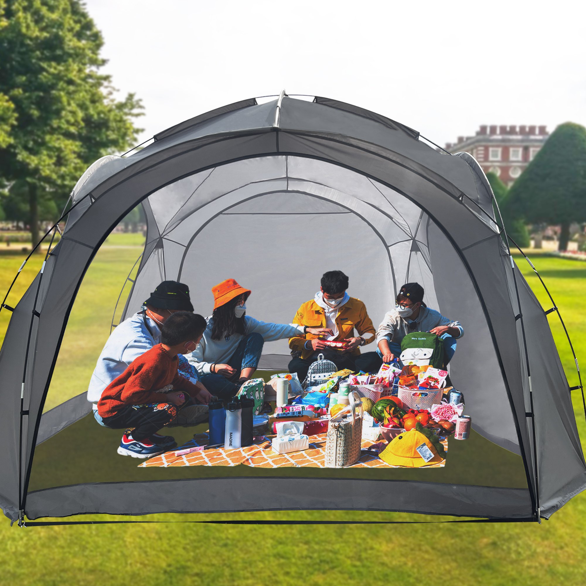 Easy Beach Tent 12 X 12ft Pop Up Canopy UPF50+ Tent with Side Wall, Ground Pegs, and Stability Poles, Sun Shelter Rainproof, Waterproof for Camping Tr Easy Beach Tent 12 X 12ft Pop Up Canopy UPF50+ Tent with Side Wall, Ground Pegs, and Stability Poles, Sun Shelter Rainproof, Waterproof for Camping Tr