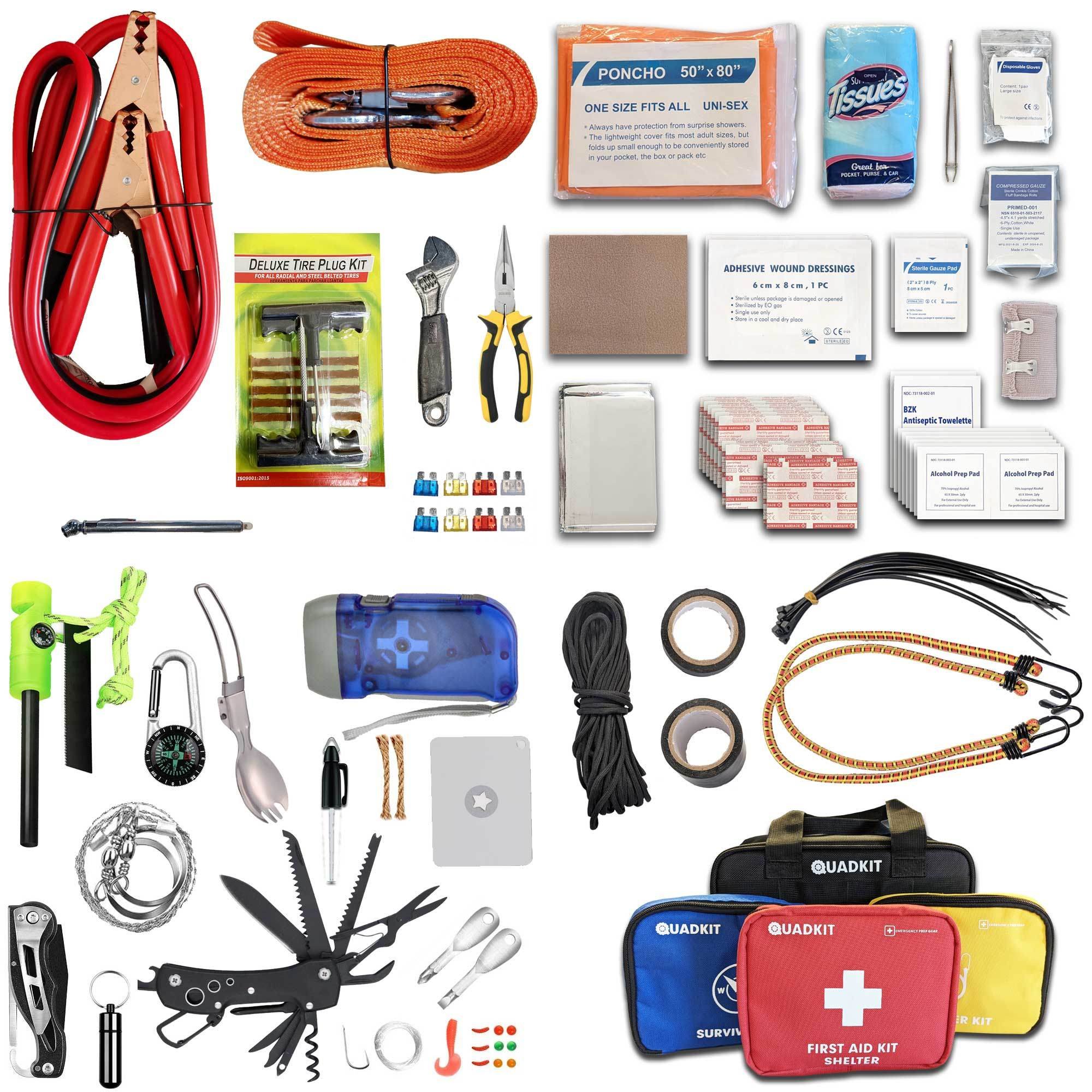 QUADKIT ATV Emergency Kit (106 Essential Items) for ATV; UTV; SxS; 4 Wheelers; Quads; Side by Sides; 4x4s; Off-Road | 4-in-1 Kit: Auto Kit; Fi QUADKIT ATV Emergency Kit (106 Essential Items) for ATV; UTV; SxS; 4 Wheelers; Quads; Side by Sides; 4x4s; Off-Road | 4-in-1 Kit: Auto Kit; Fi