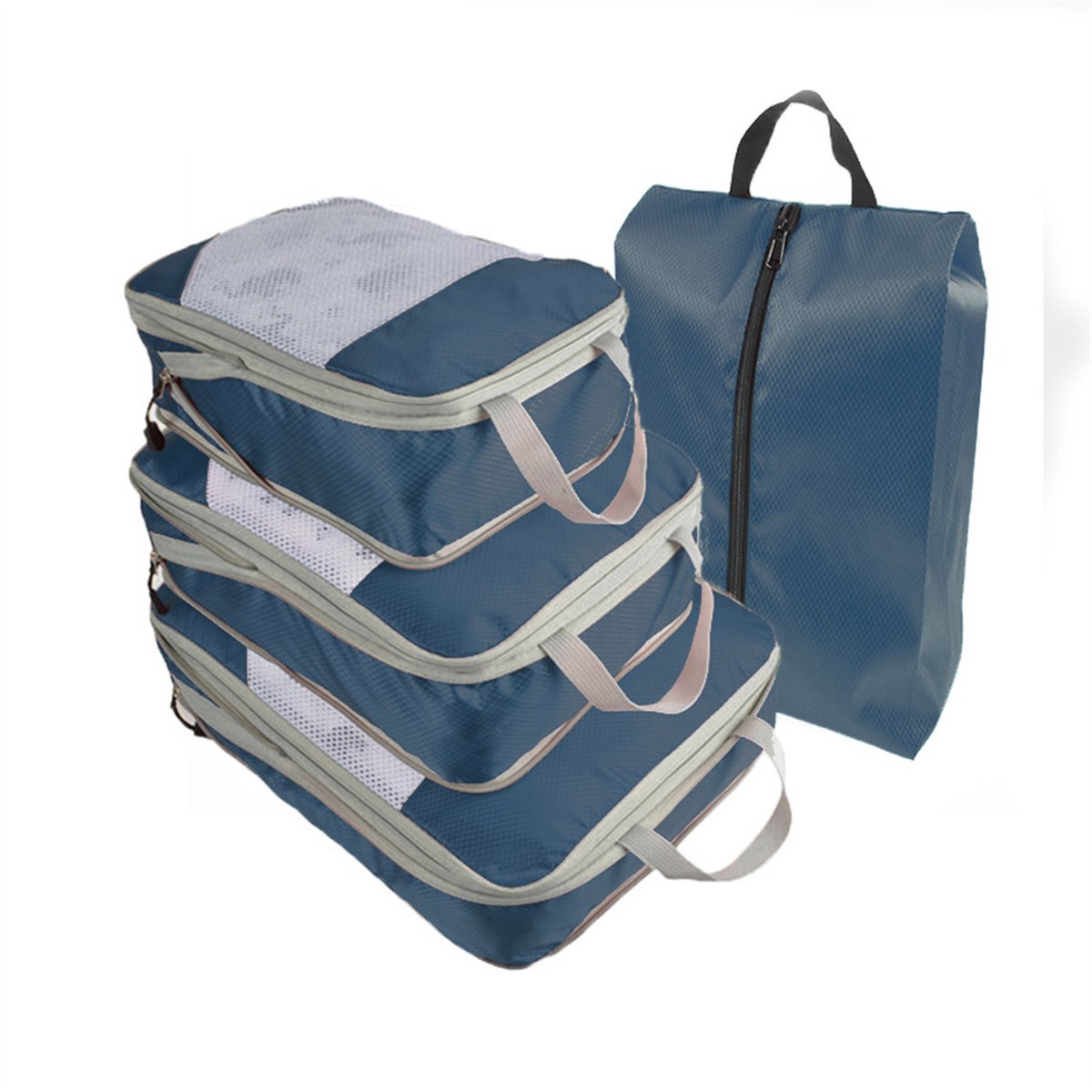 Packing Cubes for Travel, 4 Pcs Travel Cubes Storage Set with Shoe Bag Suitcase Organizer Lightweight Luggage for Travel Accessories Packing Cubes for Travel, 4 Pcs Travel Cubes Storage Set with Shoe Bag Suitcase Organizer Lightweight Luggage for Travel Accessories