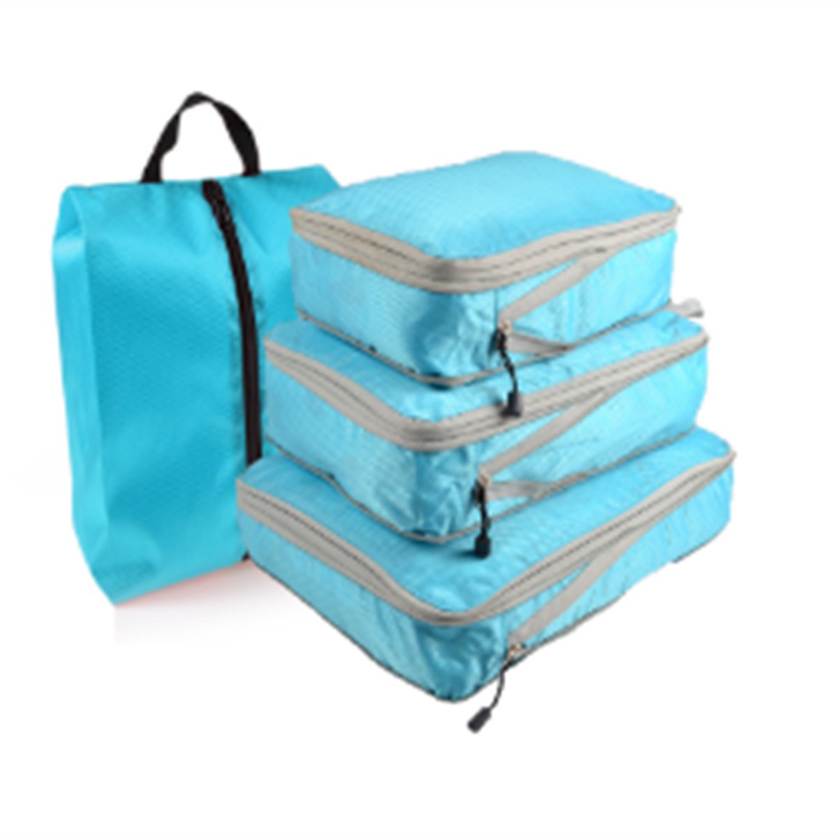 Packing Cubes for Travel, 4 Pcs Travel Cubes Storage Set with Shoe Bag Suitcase Organizer Lightweight Luggage for Travel Accessories Packing Cubes for Travel, 4 Pcs Travel Cubes Storage Set with Shoe Bag Suitcase Organizer Lightweight Luggage for Travel Accessories