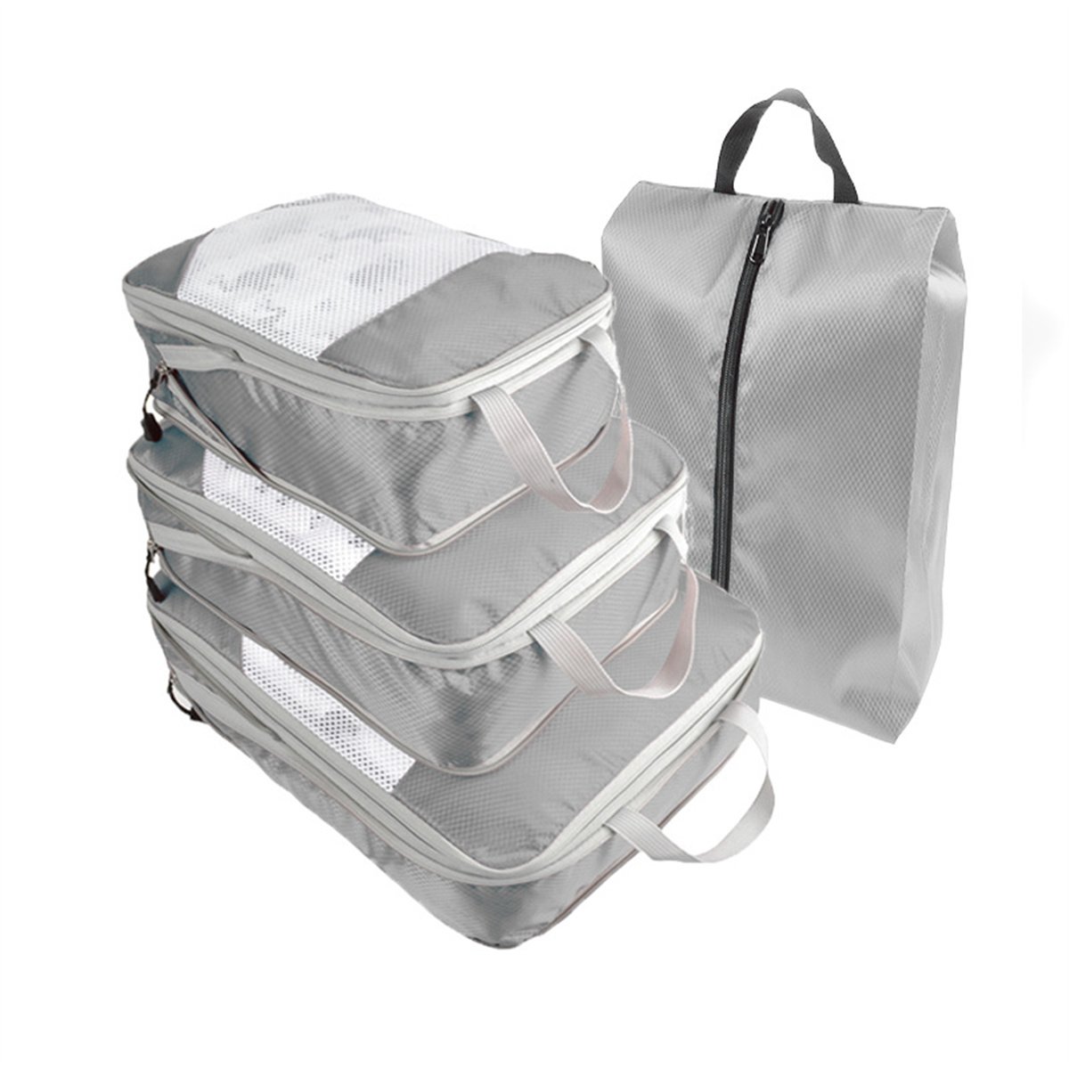 Packing Cubes for Travel, 4 Pcs Travel Cubes Storage Set with Shoe Bag Suitcase Organizer Lightweight Luggage for Travel Accessories Packing Cubes for Travel, 4 Pcs Travel Cubes Storage Set with Shoe Bag Suitcase Organizer Lightweight Luggage for Travel Accessories
