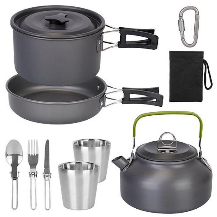 Outdoor Hiking Picnic Camping Cookware Set Picnic Stove Aluminum Pot Pans Kit Outdoor Hiking Picnic Camping Cookware Set Picnic Stove Aluminum Pot Pans Kit