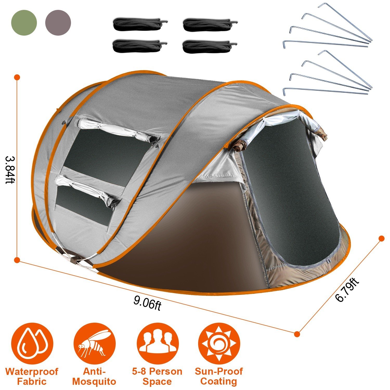 Pop Up Tent Automatic Setup Camping Tent Waterproof Instant Setup Tent with 4 Mosquito Net Windows Carrying Bag for Hiking Climbing Adventure Fishing Pop Up Tent Automatic Setup Camping Tent Waterproof Instant Setup Tent with 4 Mosquito Net Windows Carrying Bag for Hiking Climbing Adventure Fishing